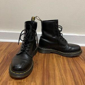 Black Leather Lace up Dr. Martens with Bouncing Soles